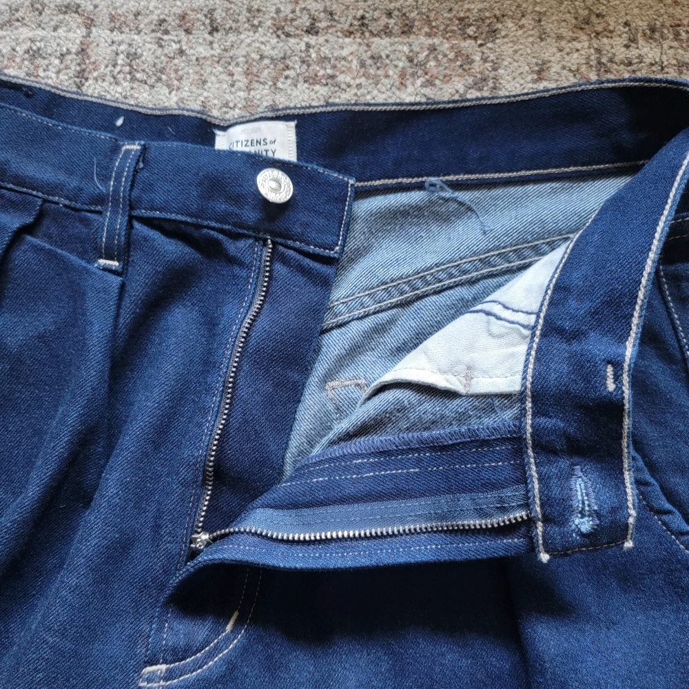 New Citizens of Humanity Petra Pleated Denim Trousers Wide Leg Jeans Size 28 - Picture 11 of 16